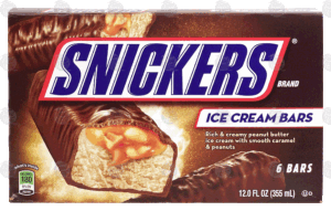 Snickers(r) ice cream bars, peanut butter ice cream w/caramel & peanuts, 6-pack 12 fluid ounce