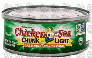 Chicken Of The Sea chunk light tuna in water, 50% less sodium 5 ounce