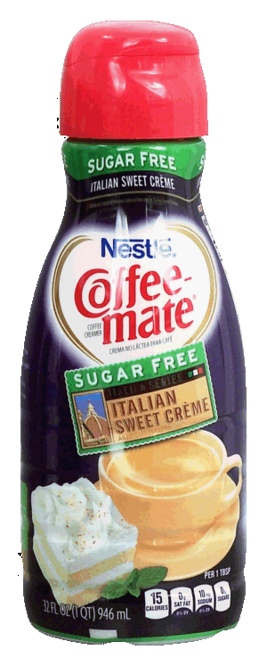 Nestle Coffee-Mate italian sweet creme flavored coffee creamer, sugar free 32 fluid ounce