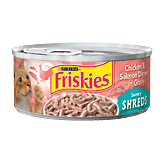 Friskies Wet Cat Food Shredded Chicken & Salmon Dinner In Gravy 5.5 ounce