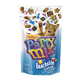 Friskies Party Mix cat treats, Beachside Crunch, shrimp, crab & tuna flavors 2.1 ounce