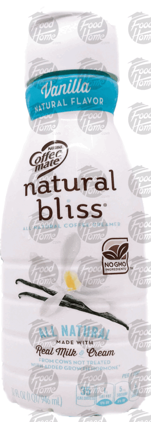 Coffee-mate Natural Bliss vanilla all natural creamer, plastic carafe 32 fluid ounce