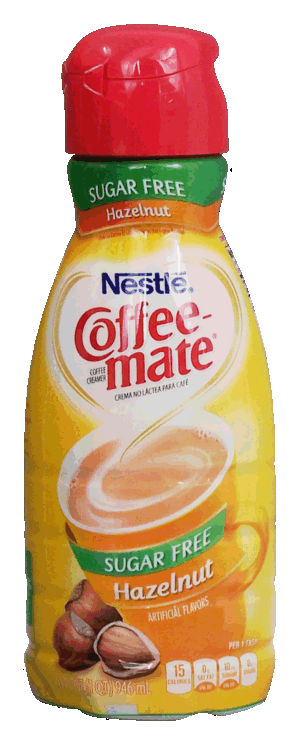 Nestle Coffee-mate hazelnut flavored liquid coffee creamer, sugar free 32 fluid ounce