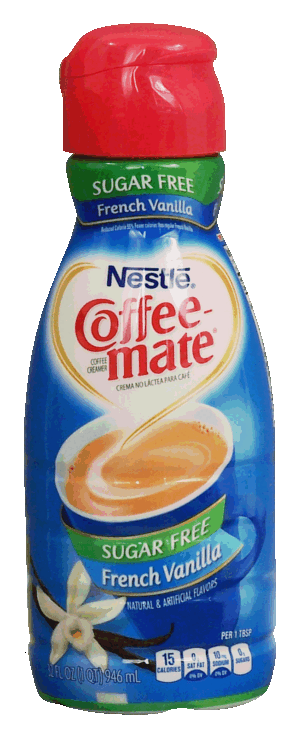 Nestle Coffee-mate french vanilla flavored liquid coffee creamer, sugar free 32 fluid ounce