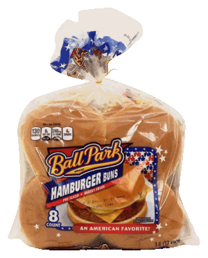 Ball Park hamburger buns, pre-sliced, 8-count 14 ounce