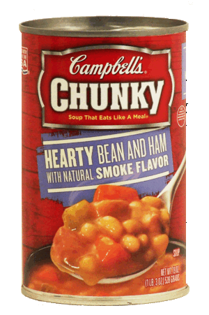 Campbell's Chunky hearty bean n ham soup - natural smoke flavoring added 19 ounce