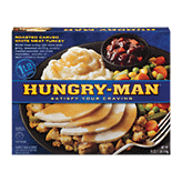 Hungry-Man roasted carved white meat turkey, creamy mashed potatoes, gravy, stuffing and mixed vegetables 16 ounce