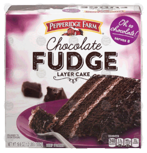 Pepperidge Farm chocolate fudge 3-layer cake, chocolate confetti topping 19.6 ounce