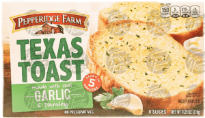 Pepperidge Farm texas toast made with real garlic butter & parsley, 8 slices 11.25 ounce