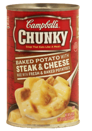 Campbell's Chunky baked potato with steak and cheese soup that eats like a meal 18.8 ounce