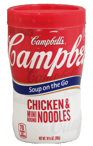 Campbell's Soup on the Go Chicken w/Mini Noodles, 80 calories 10.75 ounce