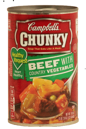 Campbell's Chunky Healthy Request; beef with country vegetables 18.8 ounce