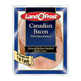 Land O' Frost canadian bacon with natural juices, naturally hickory smoked 6 ounce