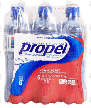 Propel The Workout Water black cherry flavored water beverage with vitamins 6 count