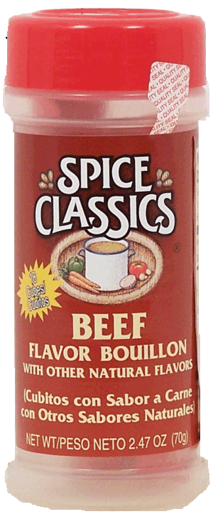 Spice Classics bouillon, beef flavor with other natural flavors (cubtos con sabor a carne con otros sabores natural 2.47 ounce