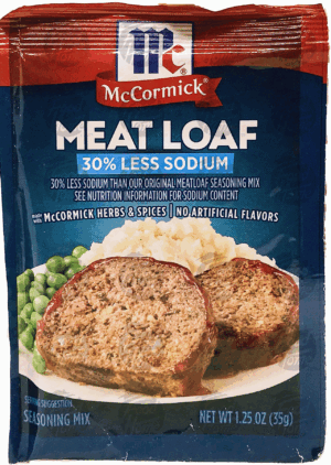 McCormick meat loaf seasoning mix, 30% less sodium 1.25 ounce
