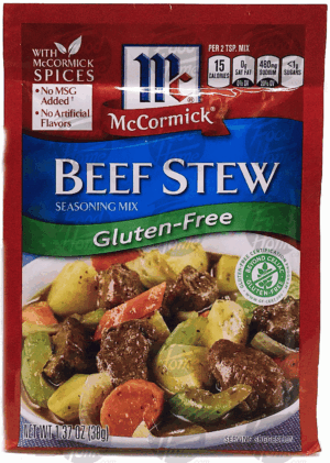 Mc Cormick gluten-free beef stew seasoning mix, dry packet 1.37 ounce