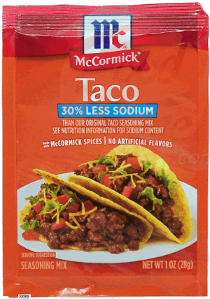 McCormick taco spices 30% less sodium 1 ounce