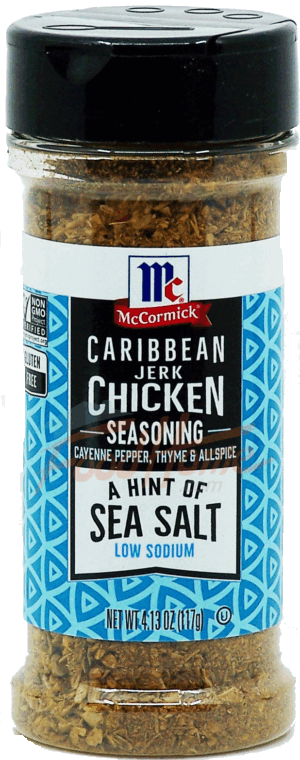 McCormick caribbean jerk seasoning; cayenne pepper, thyme & allspice, low sodium 4.13 ounce
