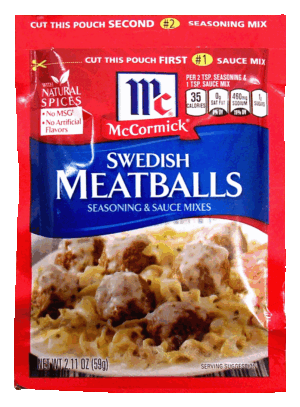 McCormick swedish meatballs, seasoning & sauce mix 2.11 ounce