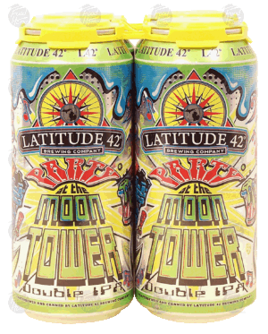 Latitude 42 Brewing Company Party at the Moon Tower double india pale ale, 1-pint 4 pack