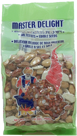 Master Delight mixed nuts, pistachios, cashews, almonds, peanuts, pumpkin seeds 16 ounce