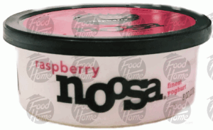 Noosa finest yoghurt, raspberry, aussie culture, colorado fresh, all natural, gluten free, probiotic 8 ounce