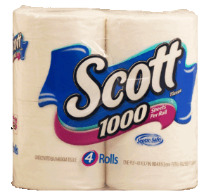 Scott unscented bathroom tissue, one-ply 4 pack