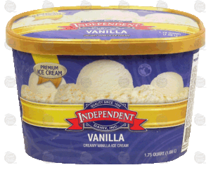 Independent vanilla ice cream 1.75 quart