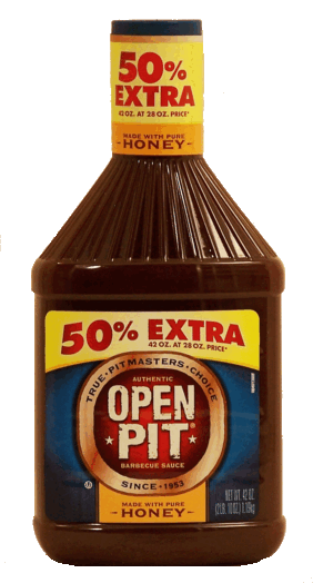 Open Pit barbecue sauce made with pure honey 42 ounce