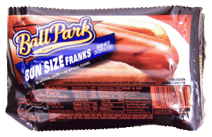 Ball Park bun size franks made with chicken & pork, 8 ct 15 ounce