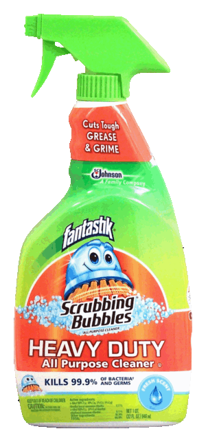 Fantastik all purpose heavy duty cleaner with scrubbing bubbles, fresh scent 32 fluid ounce