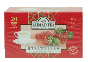 Ahmad Tea London strawberry black tea, 20-foil tea bags 40 gram