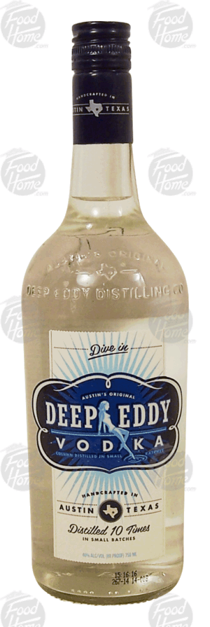 Deep Eddy vodka, distilled 10 times in small batches, 40% alc. by vol. 750 milliliter