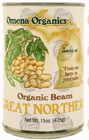 Omena Organics great northern organic beans, sealed can 15 ounce