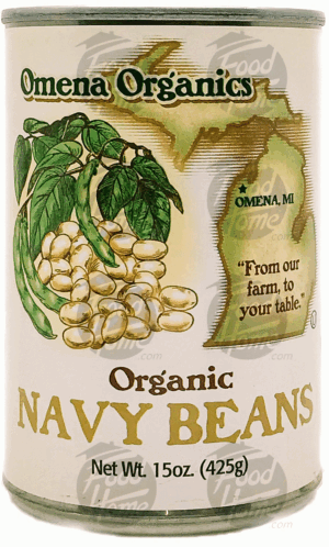 Omena Organics organic navy beans, sealed can 15 ounce