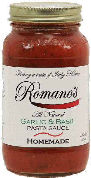 Romano's garlic & basil pasta sauce, all natural 26 ounce