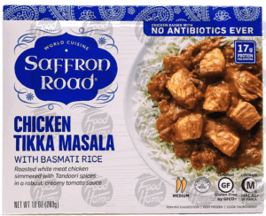 World Cuisine Saffron Road chicken tikka masala with basmati rice, forzen entree 10 ounce