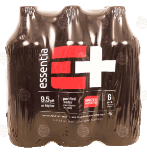 Essentia purified water with electrolytes for taste, 1-liter plastic bottles 6 pack