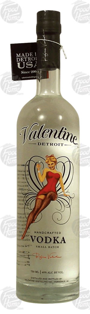 Valentine Detroit vodka, handcrafted, small batch, 40% alc. by vol. 750 milliliter