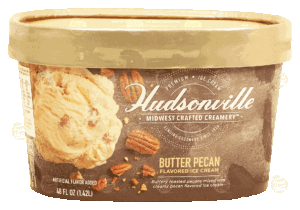 Hudsonville Midwest Crafted Creamery butter pecan flavored ice cream 48 fluid ounce