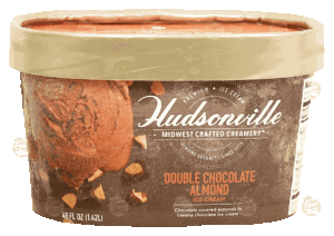 Hudsonville Midwest Crafted Creamery double chocolate almond ice cream 48 fluid ounce