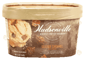 Hudsonville Midwest Crafted Creamery seaside caramel ice cream, vanilla 48 fluid ounce