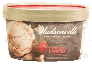 Hudsonville Midwest Crafted Creamery strawberry cheesecake ice cream 48 fluid ounce