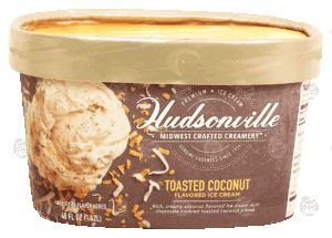 Hudsonville Midwest Crafted Creamery toasted coconut flavored ice cream 48 fluid ounce