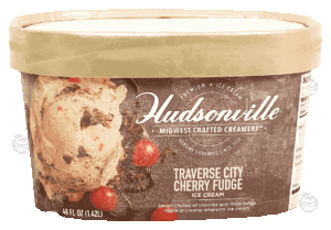 Hudsonville Midwest Crafted Creamery traverse city cherry fudge ice cream 48 fluid ounce