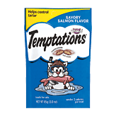 Whiskas Temptations cat treats, savoury salmon, tartar control, crunchy outside, soft inside 3 ounce