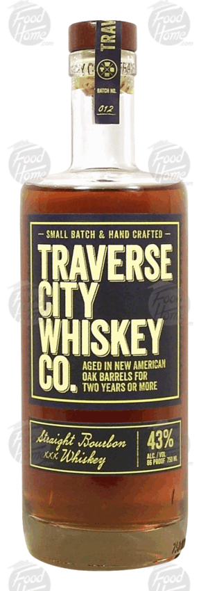 Traverse City Whiskey Co. straight bourbon whisky, aged in new american oak barrels for 2 years or more, 43% alc. by vol. 750 milliliter