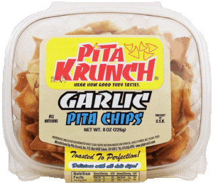 Pita Krunch pita chips with garlic flavor 6.5 ounce