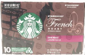 Keurig Starbucks french roast, dark roast ground coffee, 10 K-cups 4.2 ounce